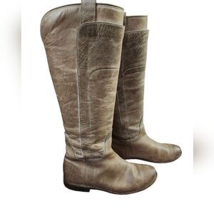 Frye‎ Taupe Paige leather knee-high riding boots 6.5